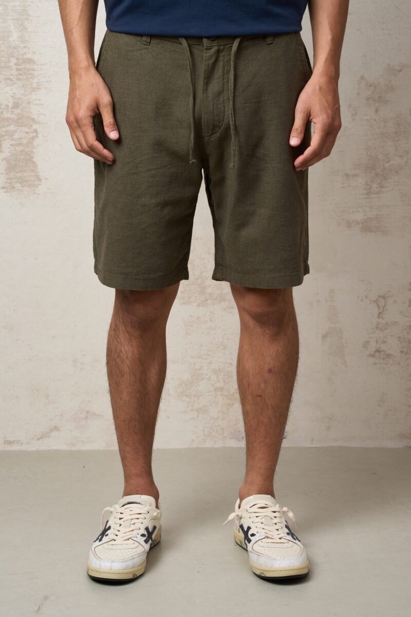 Parrion 1044 Men's Green Linen Bermuda Shorts - Lightweight & Comfortable Casual Shorts - Image 2