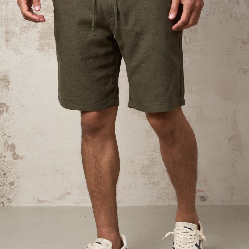 Parrion 1044 Men's Green Linen Bermuda Shorts - Lightweight & Comfortable Casual Shorts