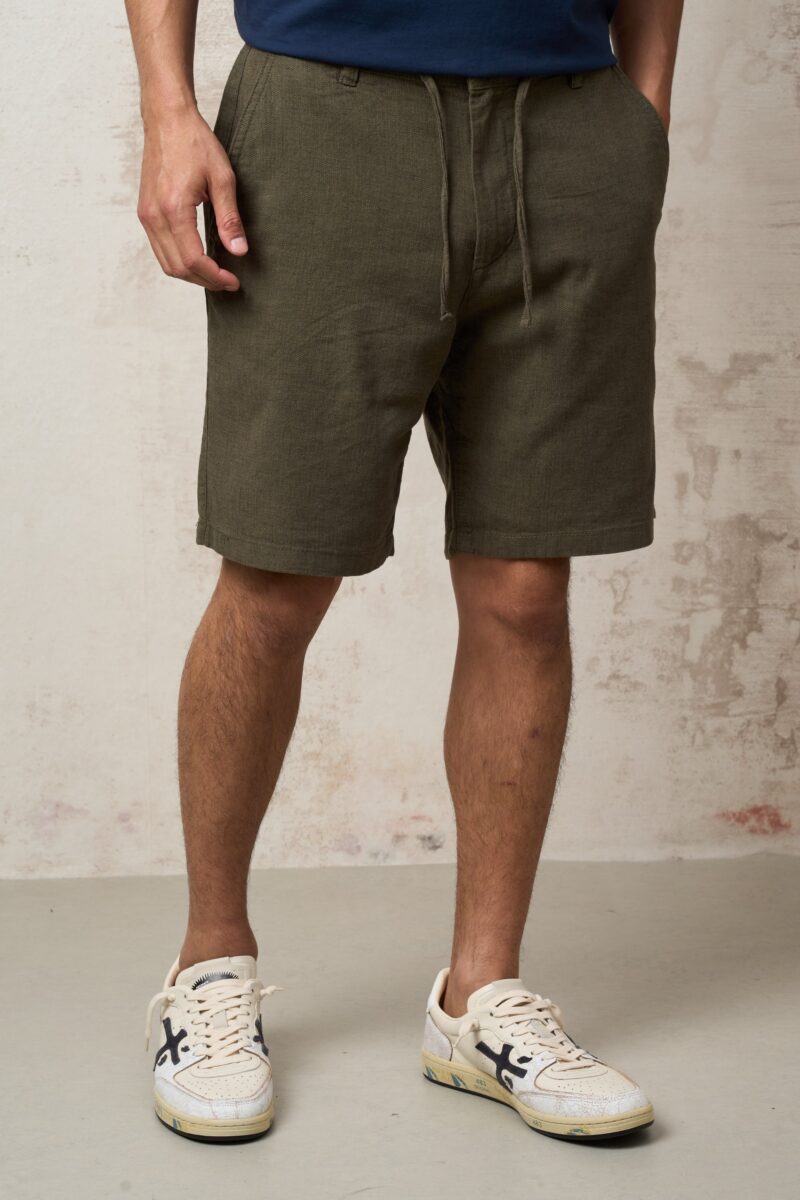 Parrion 1044 Men's Green Linen Bermuda Shorts - Lightweight & Comfortable Casual Shorts - Image 4