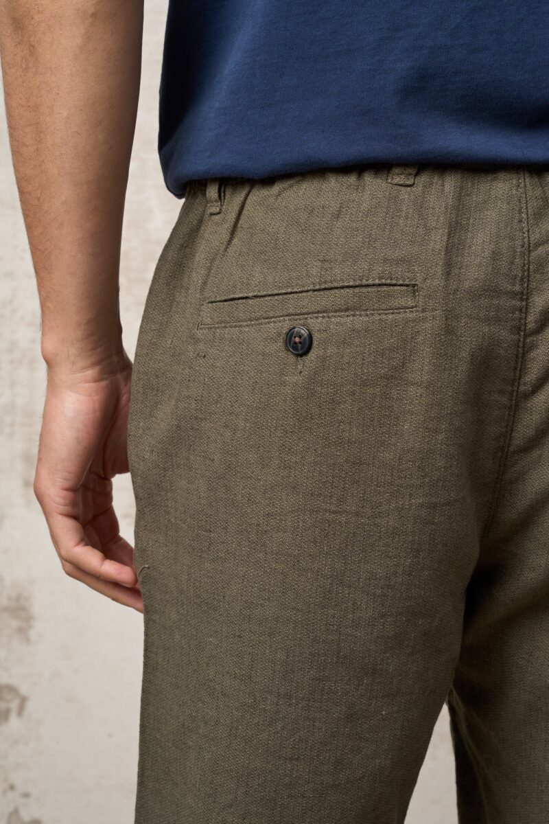 Parrion 1044 Men's Green Linen Bermuda Shorts - Lightweight & Comfortable Casual Shorts - Image 7