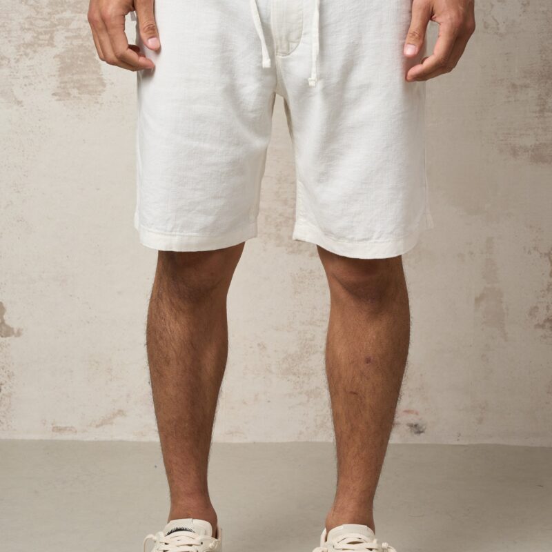 Parrion 1042 Men's White Linen Bermuda Shorts - Lightweight & Comfortable Summer Shorts
