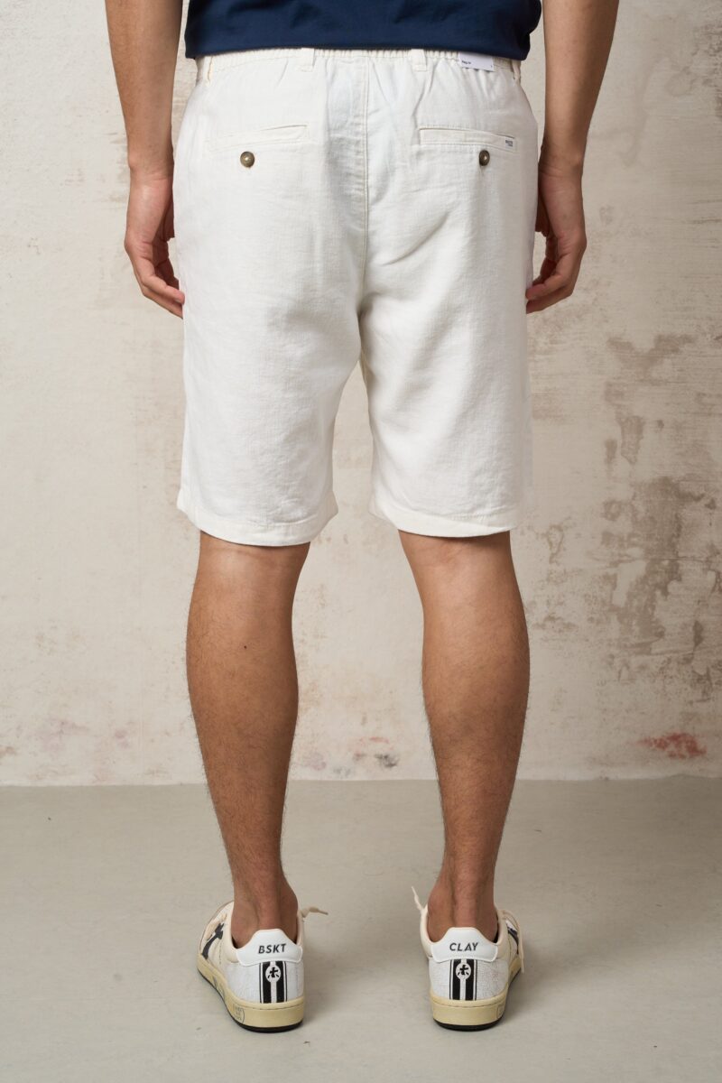 Parrion 1042 Men's White Linen Bermuda Shorts - Lightweight & Comfortable Summer Shorts - Image 5