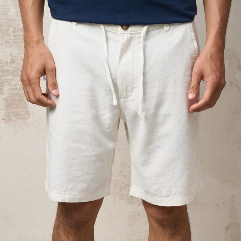 Parrion 1042 Men's White Linen Bermuda Shorts - Lightweight & Comfortable Summer Shorts - Image 8