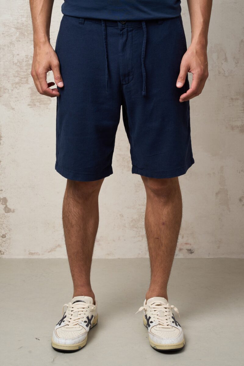 Parrion 1043 Men's Blue Linen Bermuda Shorts - Lightweight & Comfortable Casual Shorts - Image 2