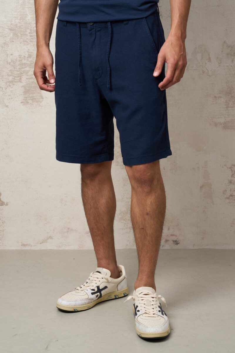 Parrion 1043 Men's Blue Linen Bermuda Shorts - Lightweight & Comfortable Casual Shorts