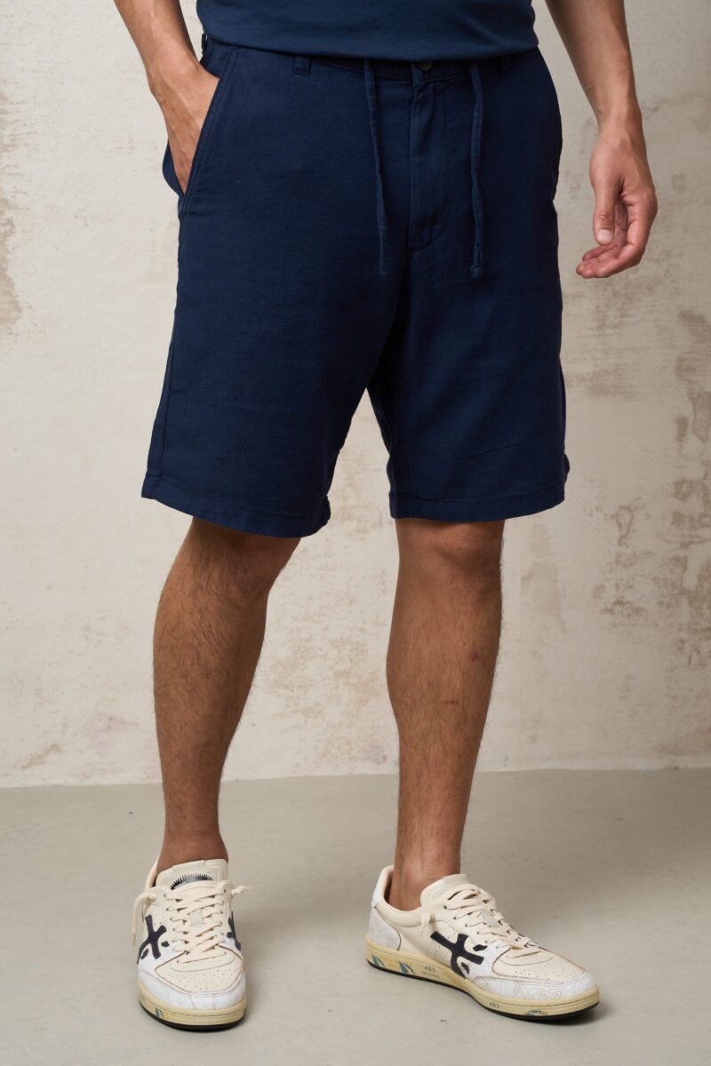 Parrion 1043 Men's Blue Linen Bermuda Shorts - Lightweight & Comfortable Casual Shorts - Image 4