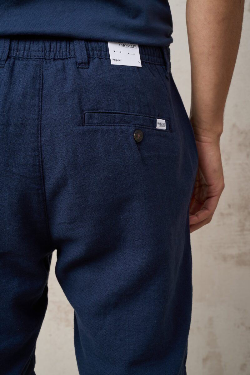 Parrion 1043 Men's Blue Linen Bermuda Shorts - Lightweight & Comfortable Casual Shorts - Image 6
