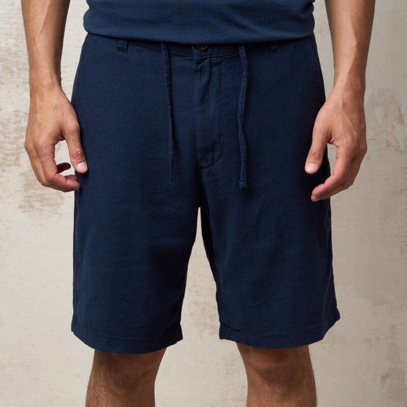 Parrion 1043 Men's Blue Linen Bermuda Shorts - Lightweight & Comfortable Casual Shorts - Image 8