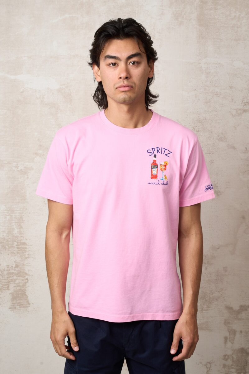 Parrion Spritz Social Club T-Shirt - Fun Pink Graphic Tee for Men & Women - Image 2