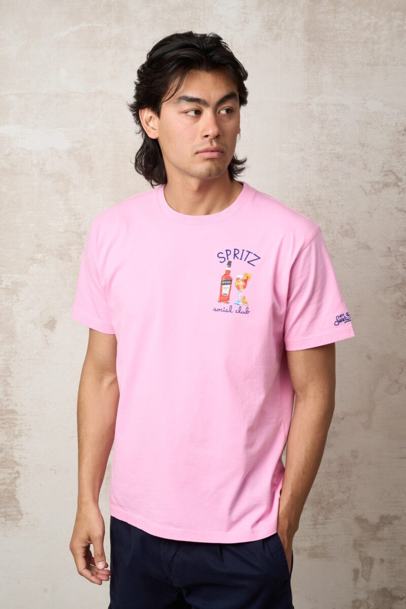 Parrion Spritz Social Club T-Shirt - Fun Pink Graphic Tee for Men & Women
