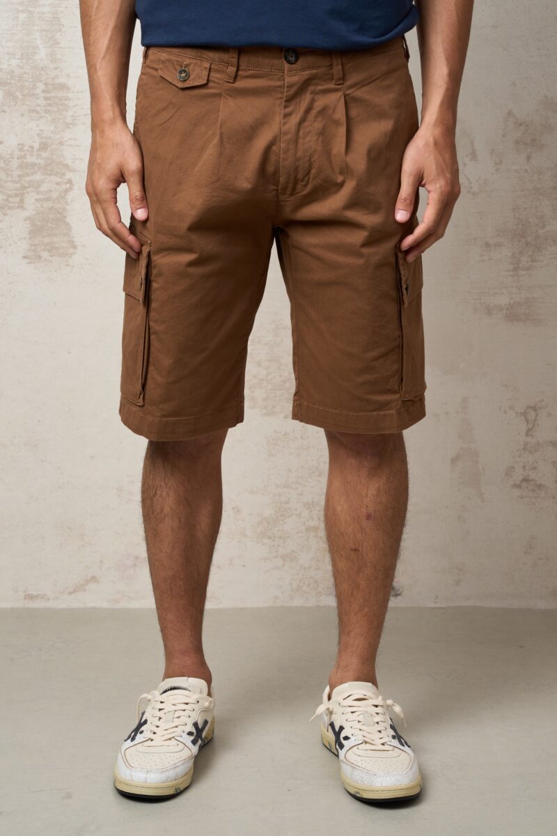 Parrion 1700 Men's Brown Cargo Bermuda Shorts - Stylish & Functional Utility Shorts