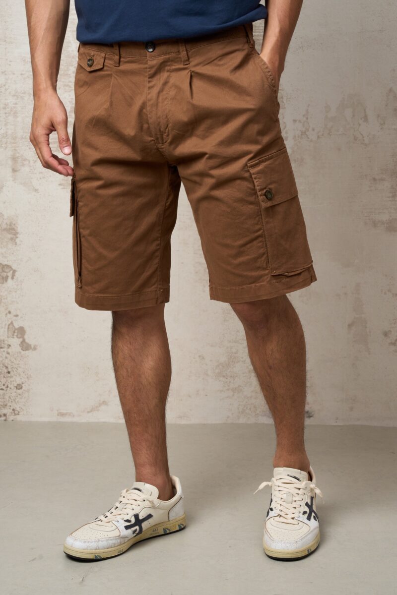Parrion 1700 Men's Brown Cargo Bermuda Shorts - Stylish & Functional Utility Shorts - Image 2