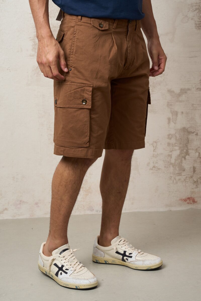 Parrion 1700 Men's Brown Cargo Bermuda Shorts - Stylish & Functional Utility Shorts - Image 4