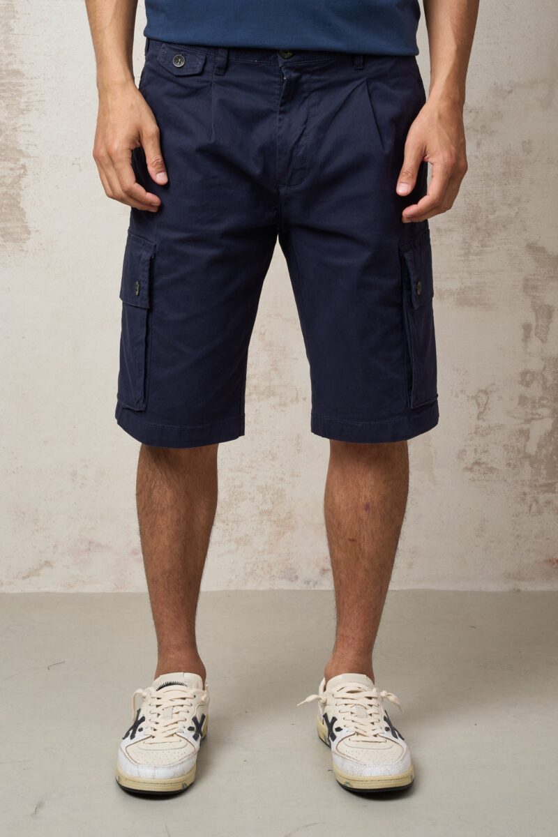Parrion 1699 Men's Blue Cargo Bermuda Shorts - Stylish & Practical Utility Shorts - Image 3