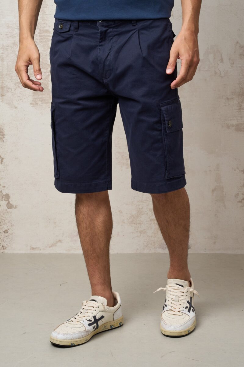 Parrion 1699 Men's Blue Cargo Bermuda Shorts - Stylish & Practical Utility Shorts - Image 2