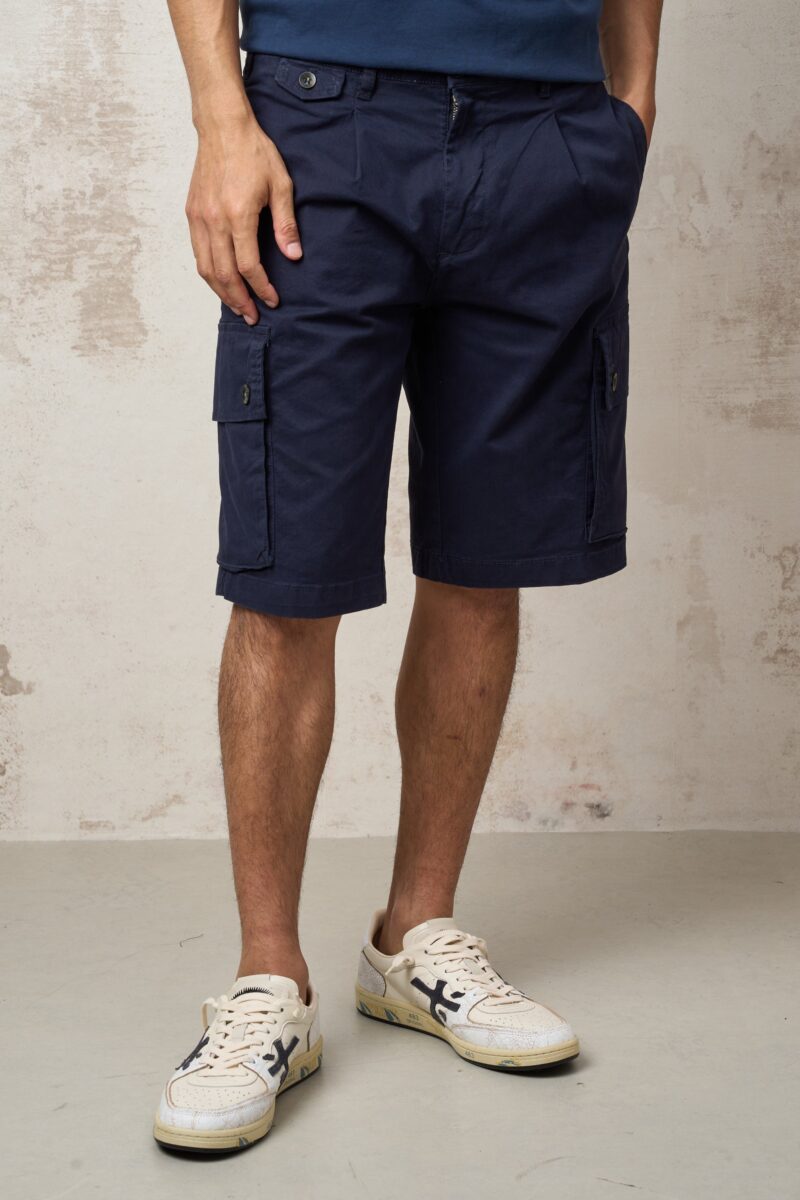Parrion 1699 Men's Blue Cargo Bermuda Shorts - Stylish & Practical Utility Shorts - Image 4