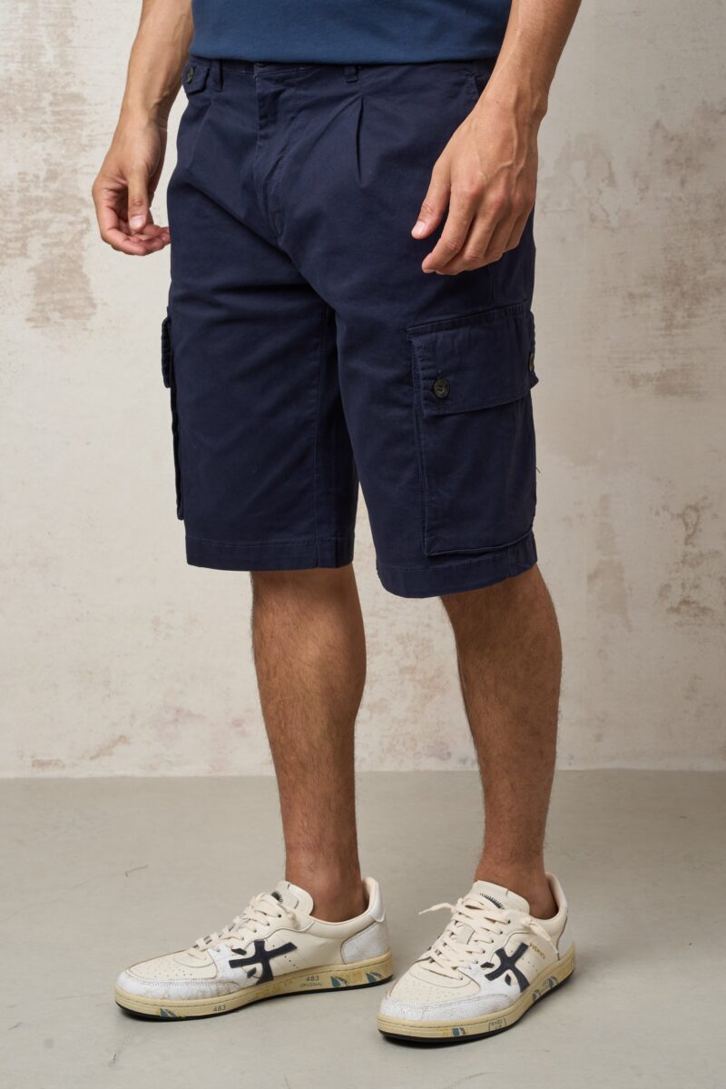 Parrion 1699 Men's Blue Cargo Bermuda Shorts - Stylish & Practical Utility Shorts