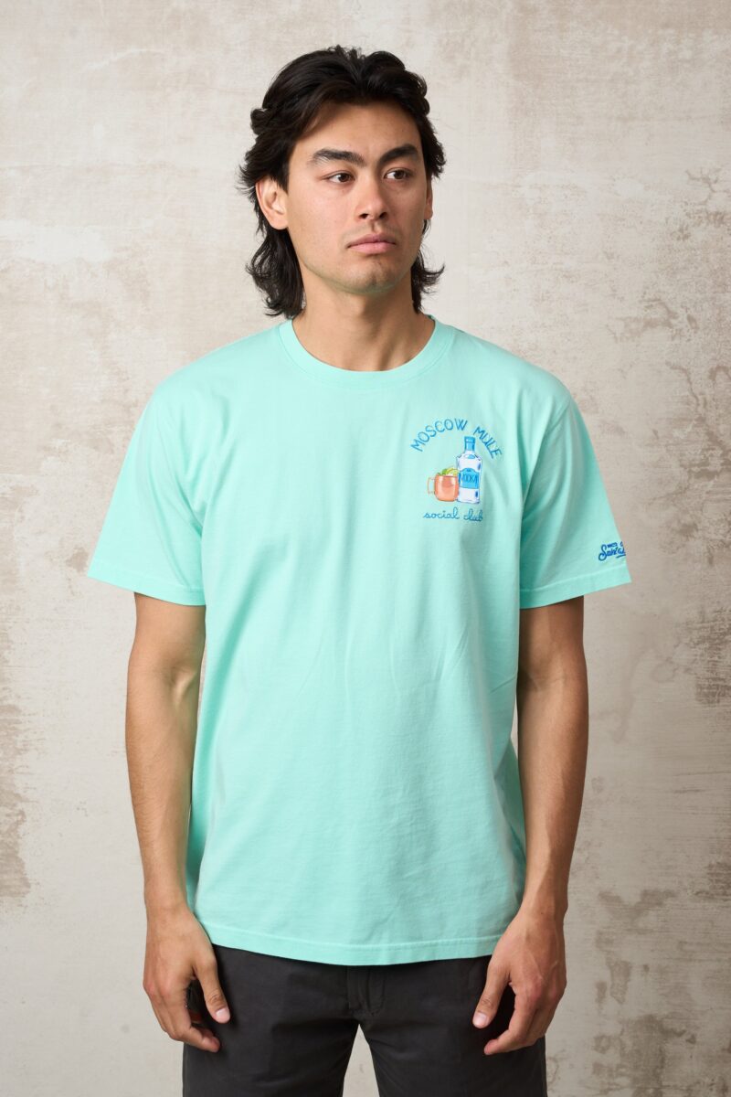 Parrion Moscow Mule T-Shirt - Stylish Aqua Green Graphic Tee for Men & Women - Image 2