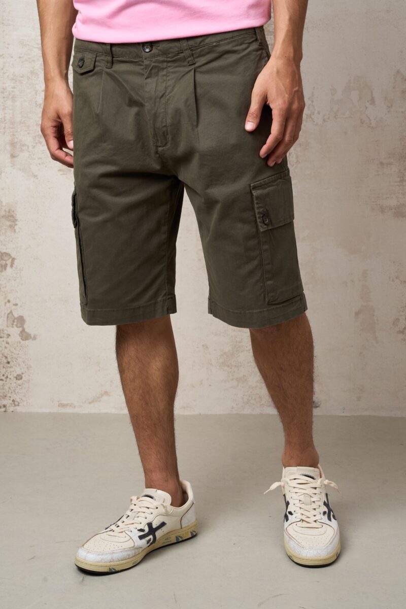 Parrion 1701 Men's Green Cargo Bermuda Shorts - Stylish & Functional Utility Shorts