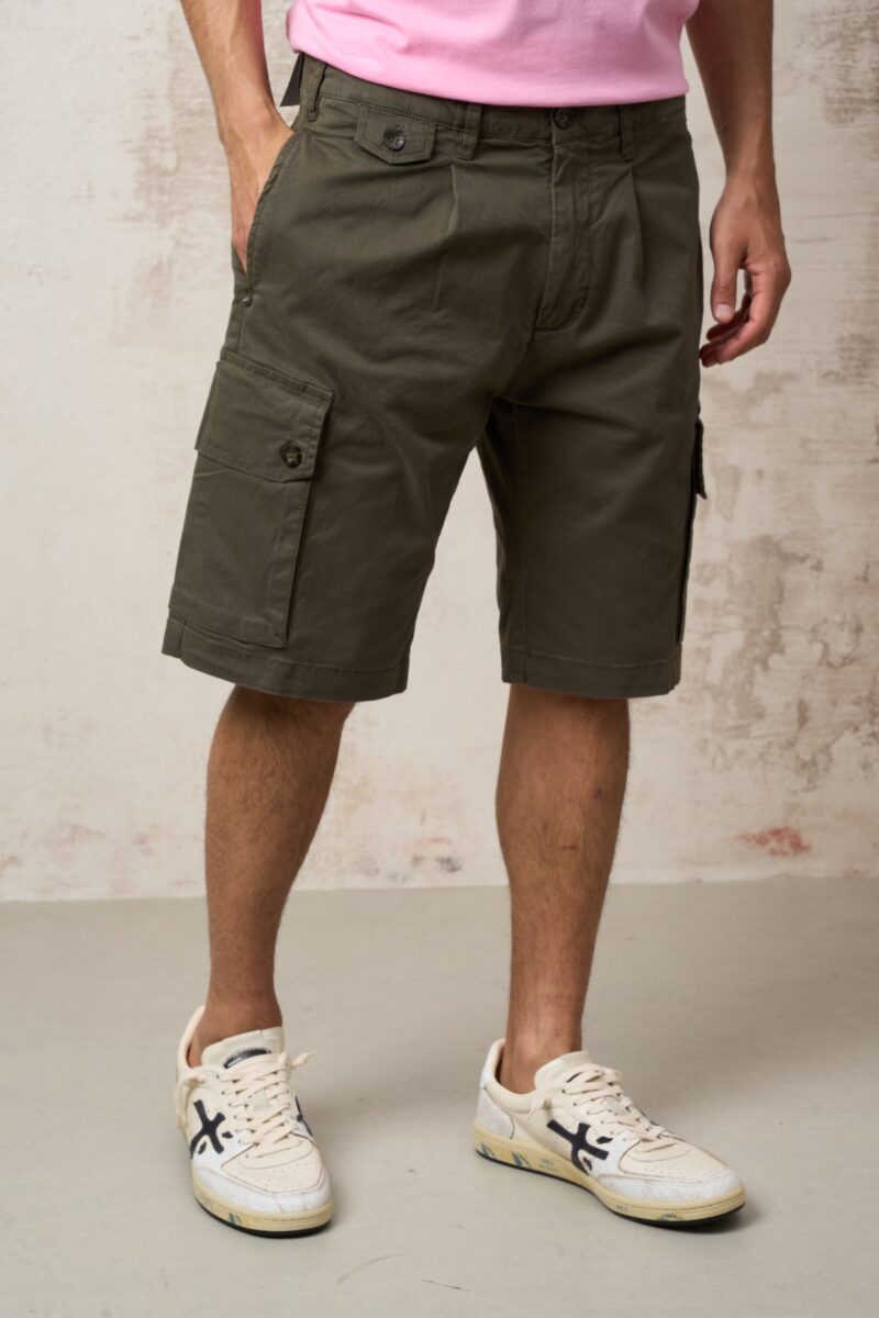 Parrion 1701 Men's Green Cargo Bermuda Shorts - Stylish & Functional Utility Shorts - Image 3
