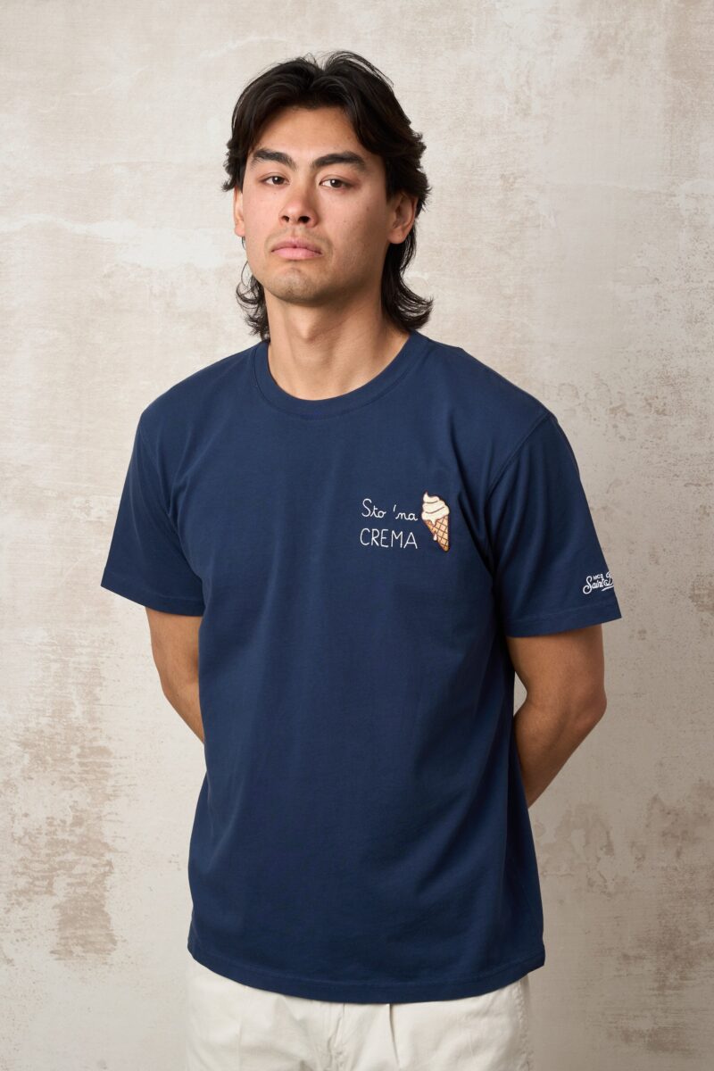Parrion Sto Ma CREMA T-Shirt - Stylish Portofino Blue Graphic Tee for Men & Women - Image 4