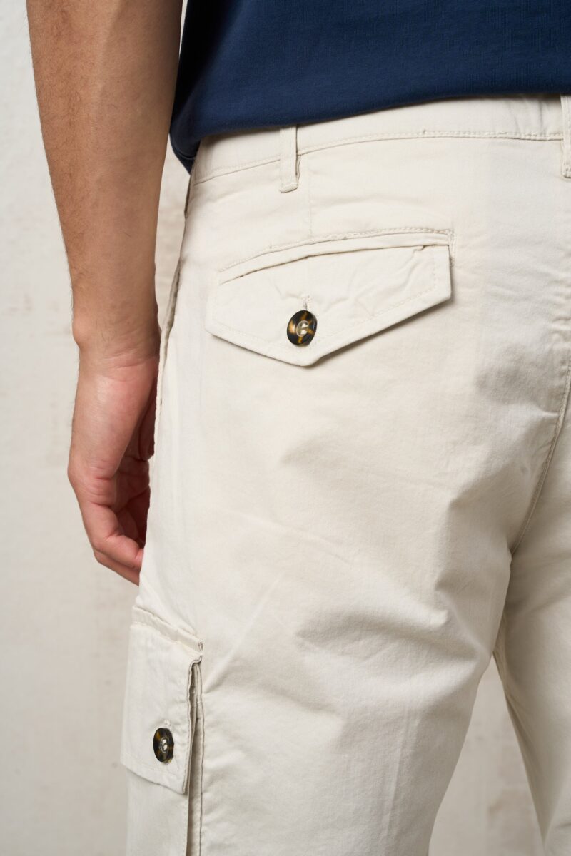 Parrion 1698 Men's Ecru Cargo Bermuda Shorts - Comfortable & Stylish Utility Shorts - Image 6