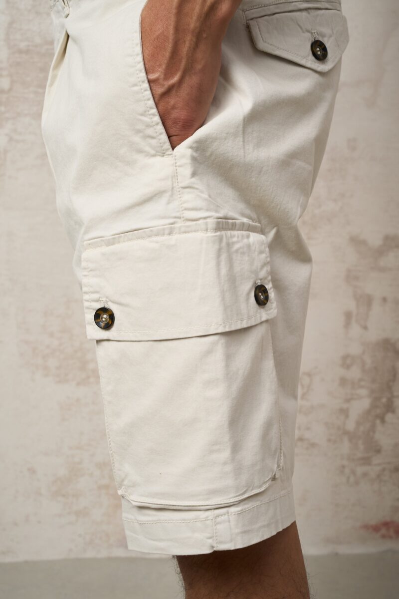 Parrion 1698 Men's Ecru Cargo Bermuda Shorts - Comfortable & Stylish Utility Shorts - Image 7